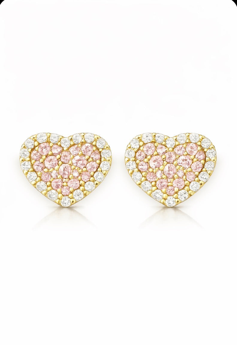 Blush Heart Studs