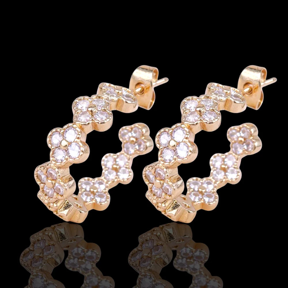Icy Clover Mini Hoops